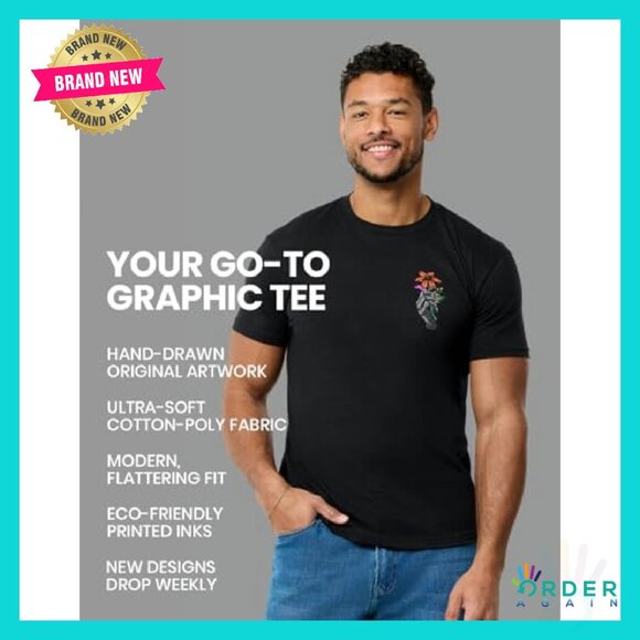 Men's Graphic Tee Premium Short Sleeve Unique Artwork Ultra-Soft Fit - Picture 5 of 8